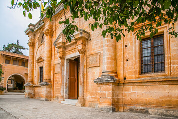 Fototapeta premium May 2013: the monastery of Agia Triada of Tsagaroli in the Chania region on the island of Crete, Greece.