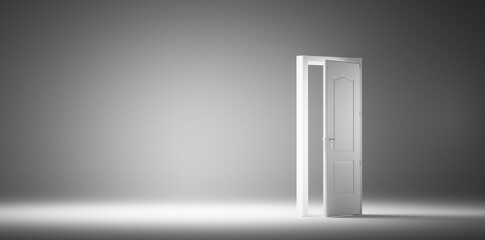 Wide open door. Faith, hope and option for future success