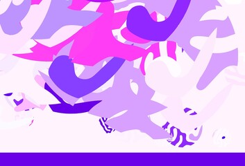 Light Purple, Pink vector template with chaotic shapes.
