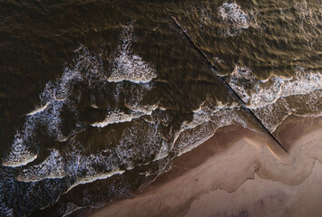 Dziwnów 04/17/2021 Beach on the Baltic Sea near Dziwnów, north-western Poland