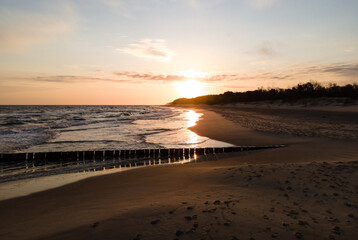 Dziwnów 04/17/2021 Beach on the Baltic Sea near Dziwnów, north-western Poland