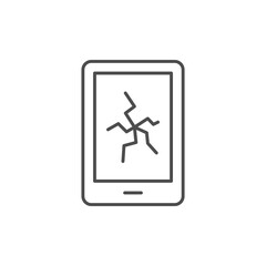 Obraz premium Broken device line outline icon