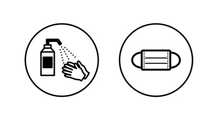 マスク　消毒　感染症対策　お願い