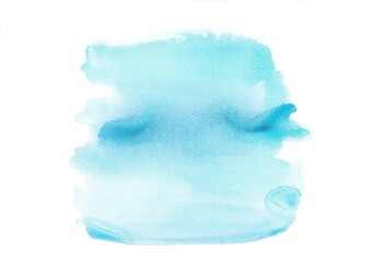 abstract blue watercolor splash at corner on white background,blue watercolor banner for web design. illustration. texture with space for text .wet watercolor techniques.