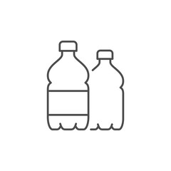 Plastic bottles line outline icon