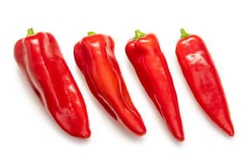 Red pointed paprika. Isolate on white background 