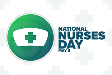Obraz premium National&nbsp;Nurses Day. May 6. Holiday concept. Template for background, banner, card, poster with text inscription. Vector EPS10 illustration.