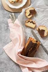 Delicious homemade marble pound cake