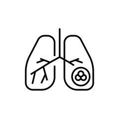 Lungs cancer icon. Malignant neoplasm vector illustration.