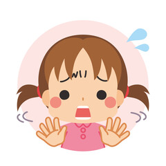 名案を思い付いた可愛い小さな女の子のイラスト アイコン 白背景 Wall Mural ぽこたぽこ