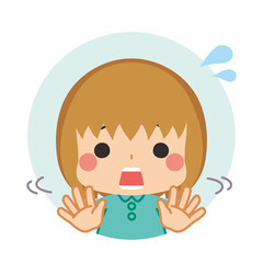 質問をしている可愛い小さな男の子のイラスト アイコン 白背景 シンプル Wall Mural ぽこたぽこ