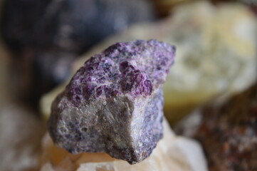 fluorite mineral on stones background