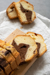 Delicious homemade marble pound cake