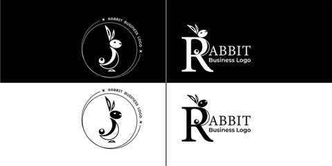 rabbit  logo black and white