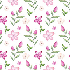 Watercolor cherry blossom pattern