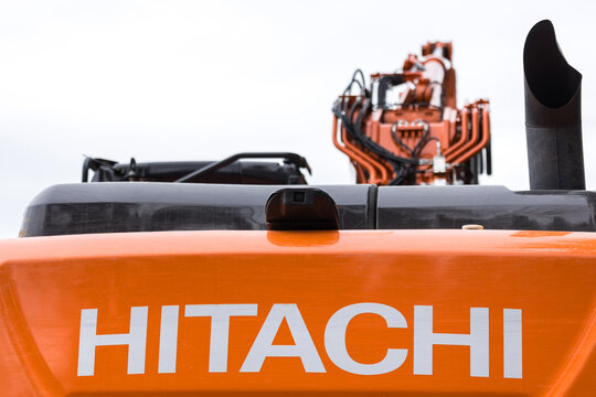 siegen, north rhine westphalia/germany - 17 04 2021: an hitachi excavator