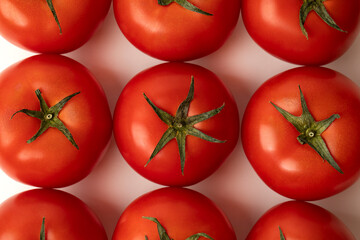 Fresh tomatoes on white background