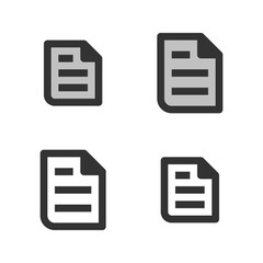 Pixel-perfect linear  icon of document built on two base grids of 32 x 32 and 24 x 24 pixels. The initial base line weight is 2 pixels. In two-color and one-color versions. Editable strokes