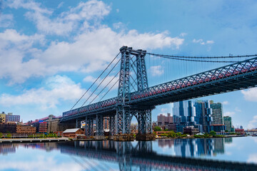 New York City Manhattan midtown with Brooklyn Bridge.USA