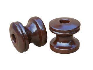 Spool insulator, electric clamp isolated on white background