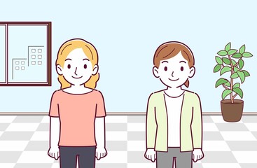 日本の女性と金髪の女性