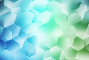 Light Blue, Green vector template in hexagonal style.