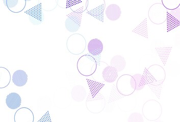 Light Pink, Blue vector layout with circles, lines.