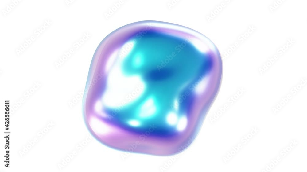 Poster seamless looping 3d animation of the abstract liquid morphing sphere against white rendered in uhd w