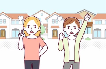 金髪女性と日本人女性
