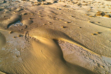 Aerial photography of desert sand fixation