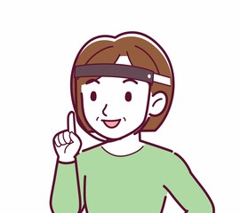 Middle-aged woman in green clothes