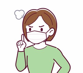 Middle-aged woman in green clothes