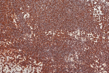 Texture of an old metal fence. Scratched metal sheet with  paint.