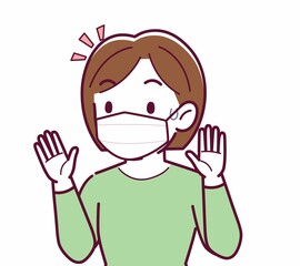 Middle-aged woman in green clothes