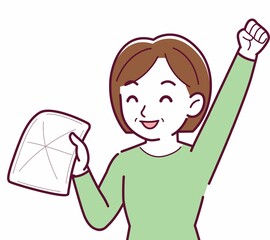 Middle-aged woman in green clothes