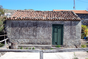 Typisches Hofgebäude in der Nähe von Arure, La Gomera, Kanarische Inseln, Spanien