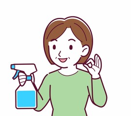 Middle-aged woman in green clothes