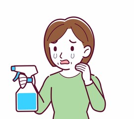 Middle-aged woman in green clothes