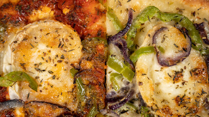 Obraz na płótnie Canvas Pizza slice duo, close-up