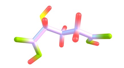 Glutamic acid molecular structure isolated on white