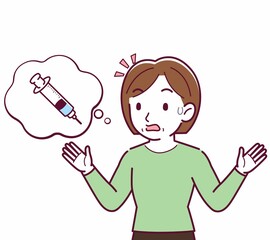 Middle-aged woman in green clothes