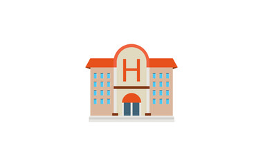 Hotel vector flat icon. Isolated hotel building emoji illustration