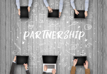 Group of business people working in office