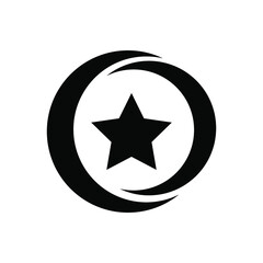 moon and star icon on white background