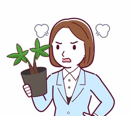 Young woman in a light blue suit