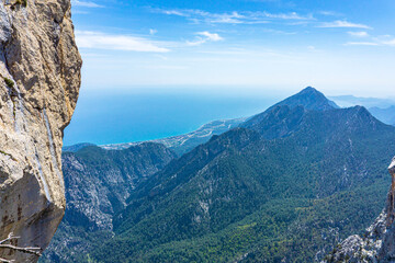 The scenic view of Antalya and Mediterranean Sea from the hill of 