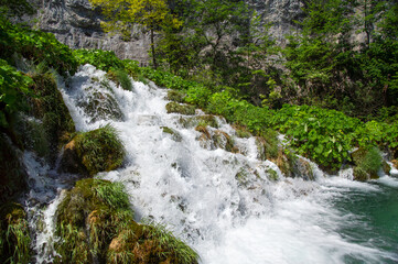 A small rapids in the Plitvice Lakes National Park.