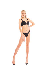 Obraz premium Full body portrait of a young beautiful blonde woman