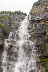 Mountain waterfall near Murren, Switzerland