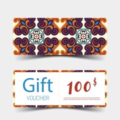 Gift vouchers set. Colorful design, on white background. Vector illustration EPS10.